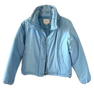 BDG Isla Lightweight Funnel Neck Puffer Jacket Light Blue Size XS